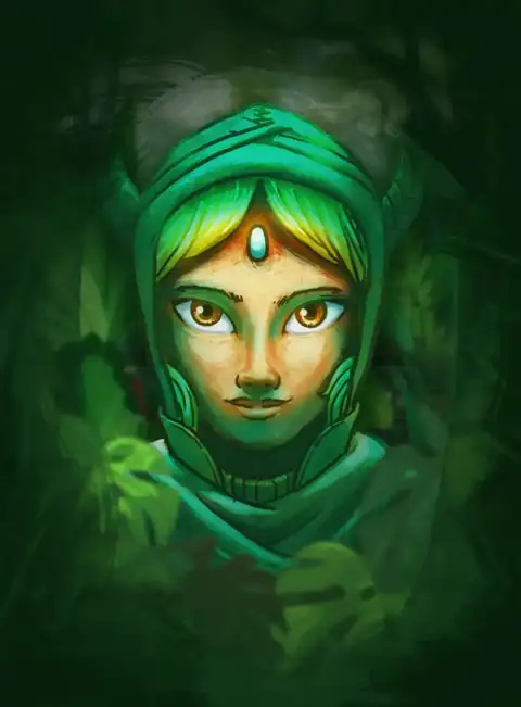 Niña en el bosque